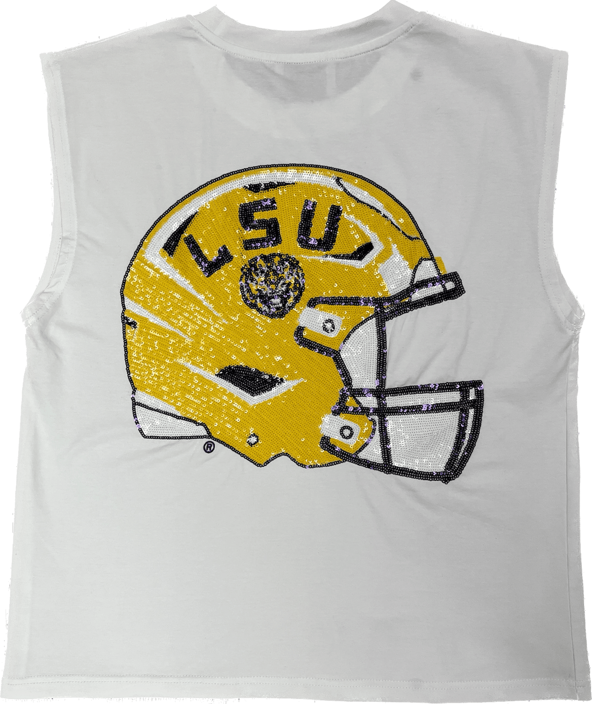 LSU Shoulder Tank Helmet back - Sparkle City Co