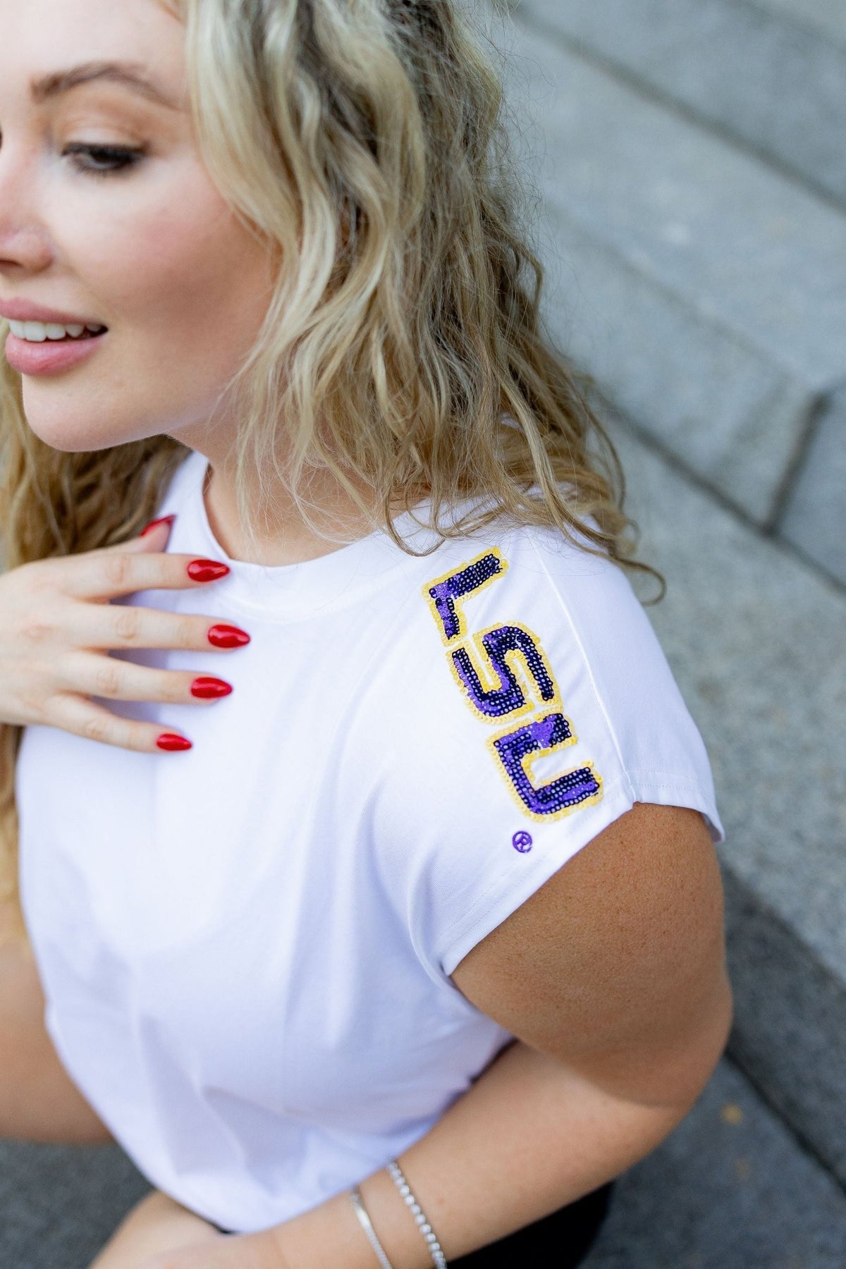 LSU Shoulder Tank Helmet back - Sparkle City Co