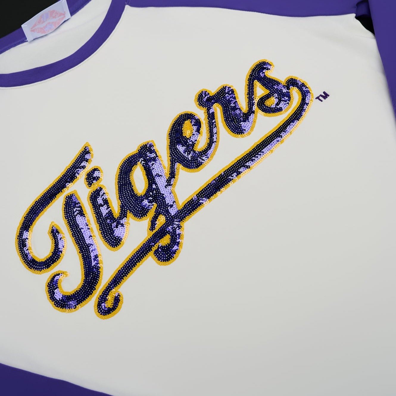 LSU &quot;Tigers&quot; Purple Raglan Tee - Sparkle City Co