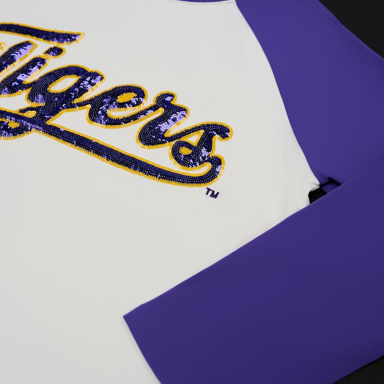 LSU &quot;Tigers&quot; Purple Raglan Tee - Sparkle City Co