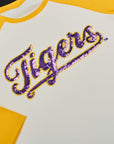 LSU "Tigers" Yellow Raglan Tee - Sparkle City Co