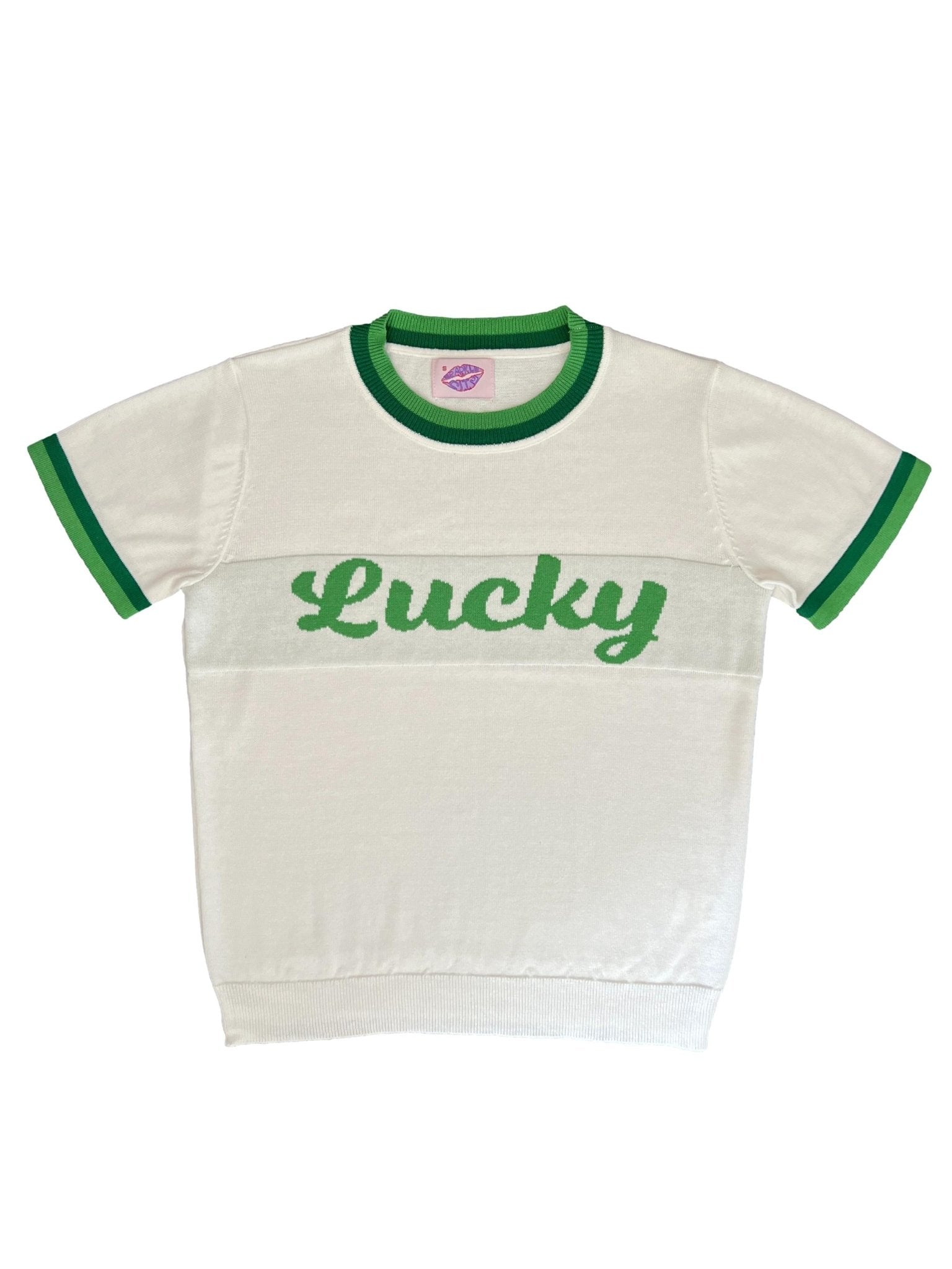 Lucky Short Sleeve Knit Sweater - Sparkle City Co