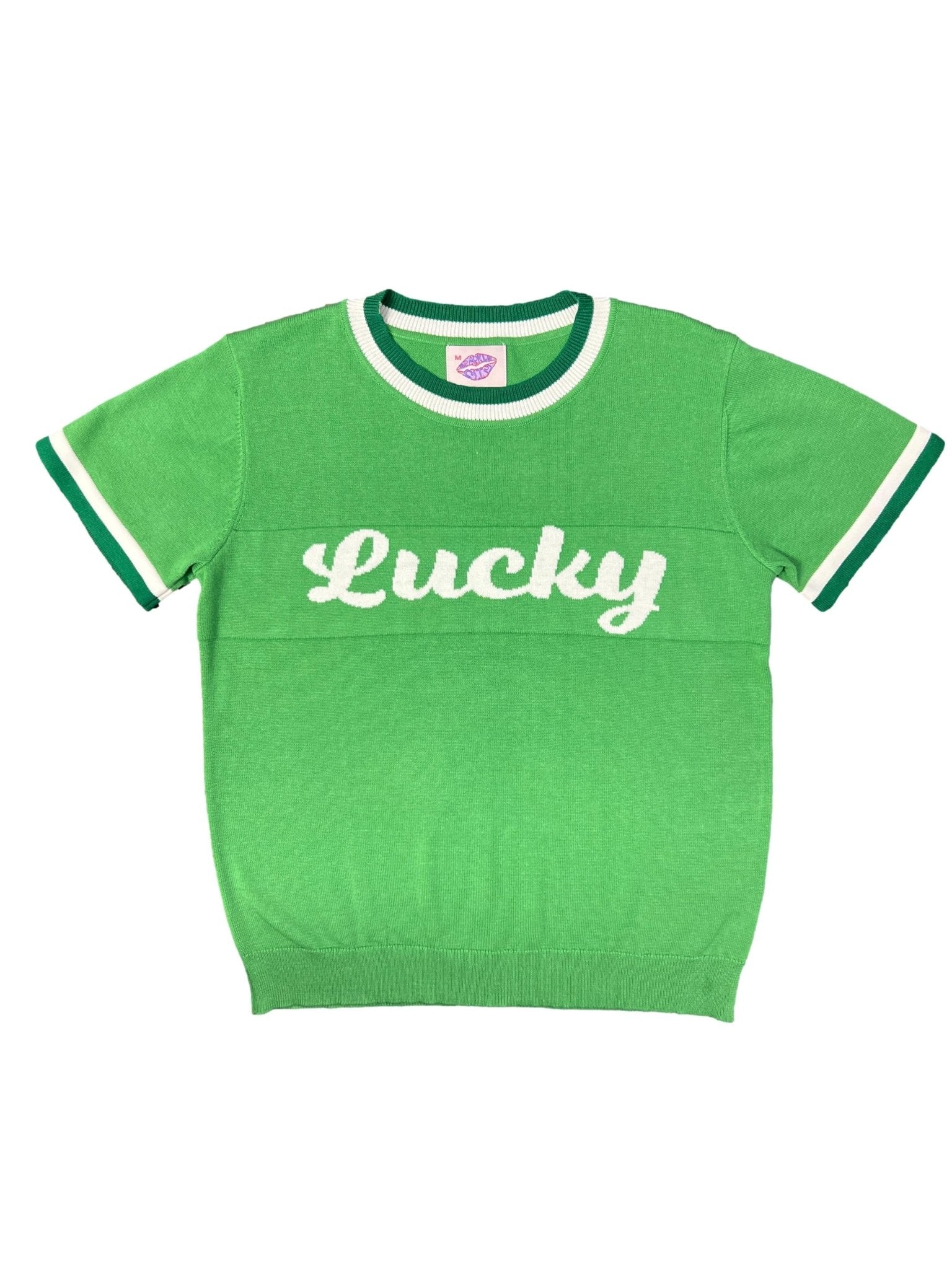 Lucky Short Sleeve Knit Sweater - Sparkle City Co