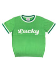 Lucky Short Sleeve Knit Sweater - Sparkle City Co