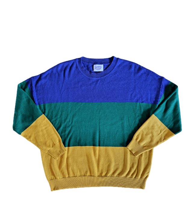Mardi Gras Color Block Oversized Sweater - Sparkle City Co