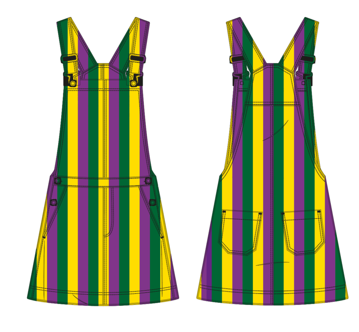 Mardi Gras Overall Dress - Sparkle City Co