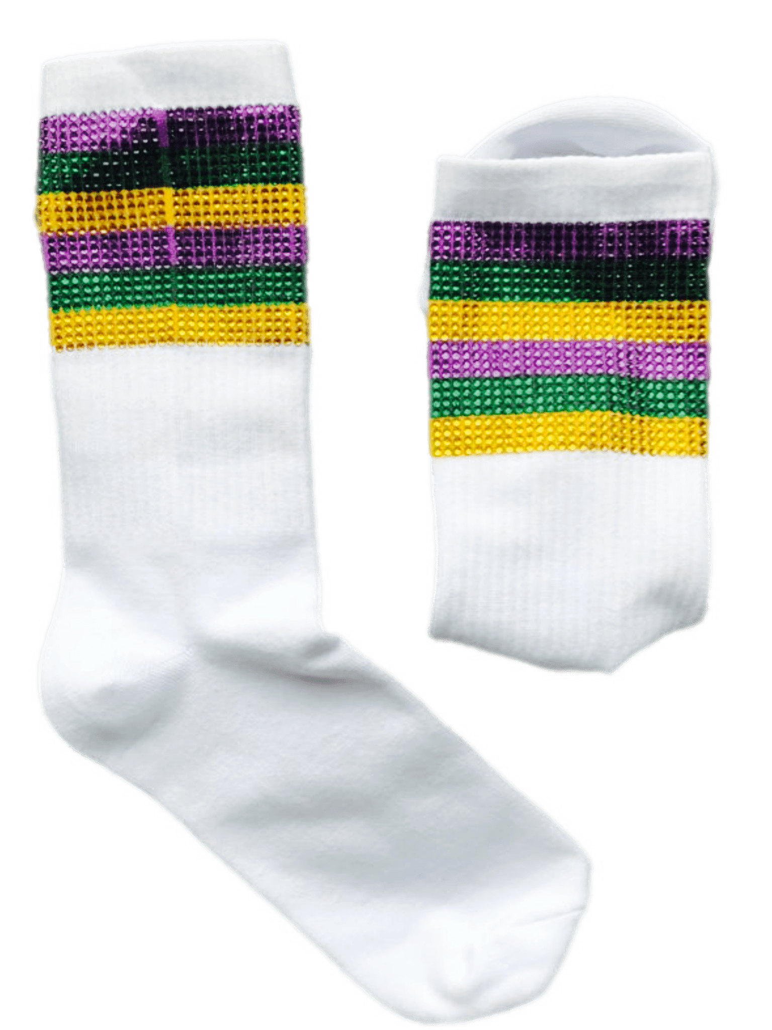 Mardi Gras Rhinestone Crew Socks - Sparkle City Co