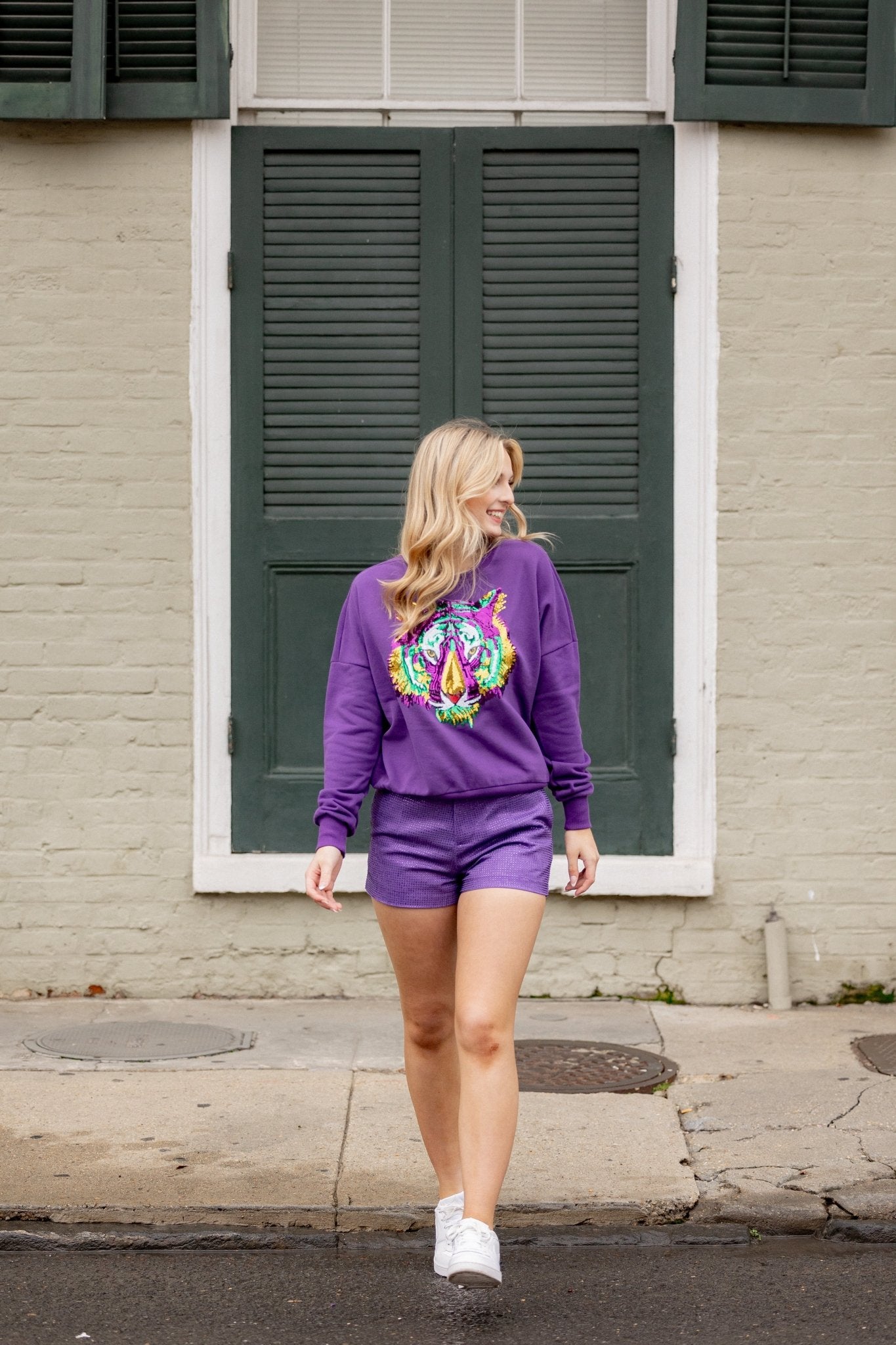 Mardi Gras Tiger Sweatshirt - Sparkle City Co
