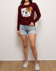 Mega Bulldog Sequin Sweater - Maroon - Sparkle City Co