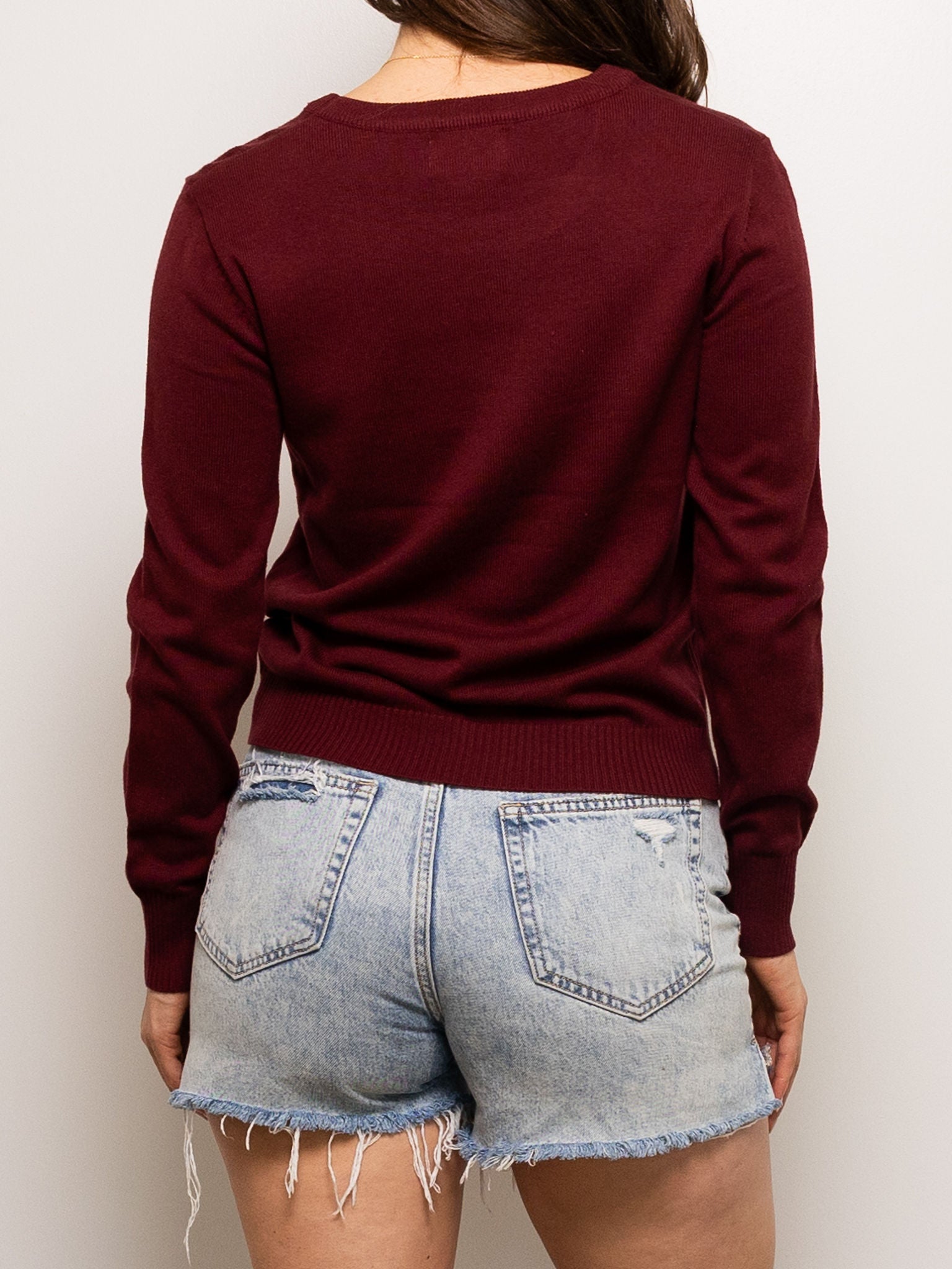 Mega Bulldog Sequin Sweater - Maroon - Sparkle City Co