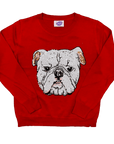 Mega Bulldog Sequin Sweater Red - Sparkle City Co