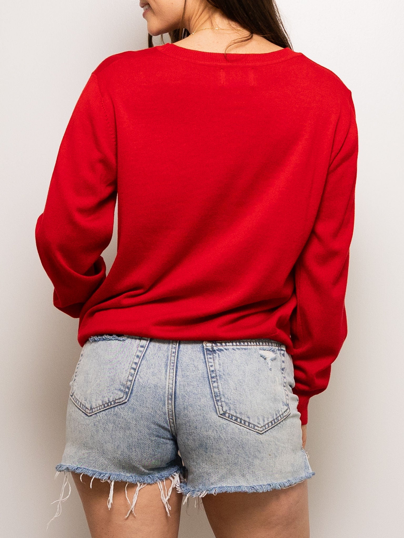 Mega Bulldog Sequin Sweater Red - Sparkle City Co