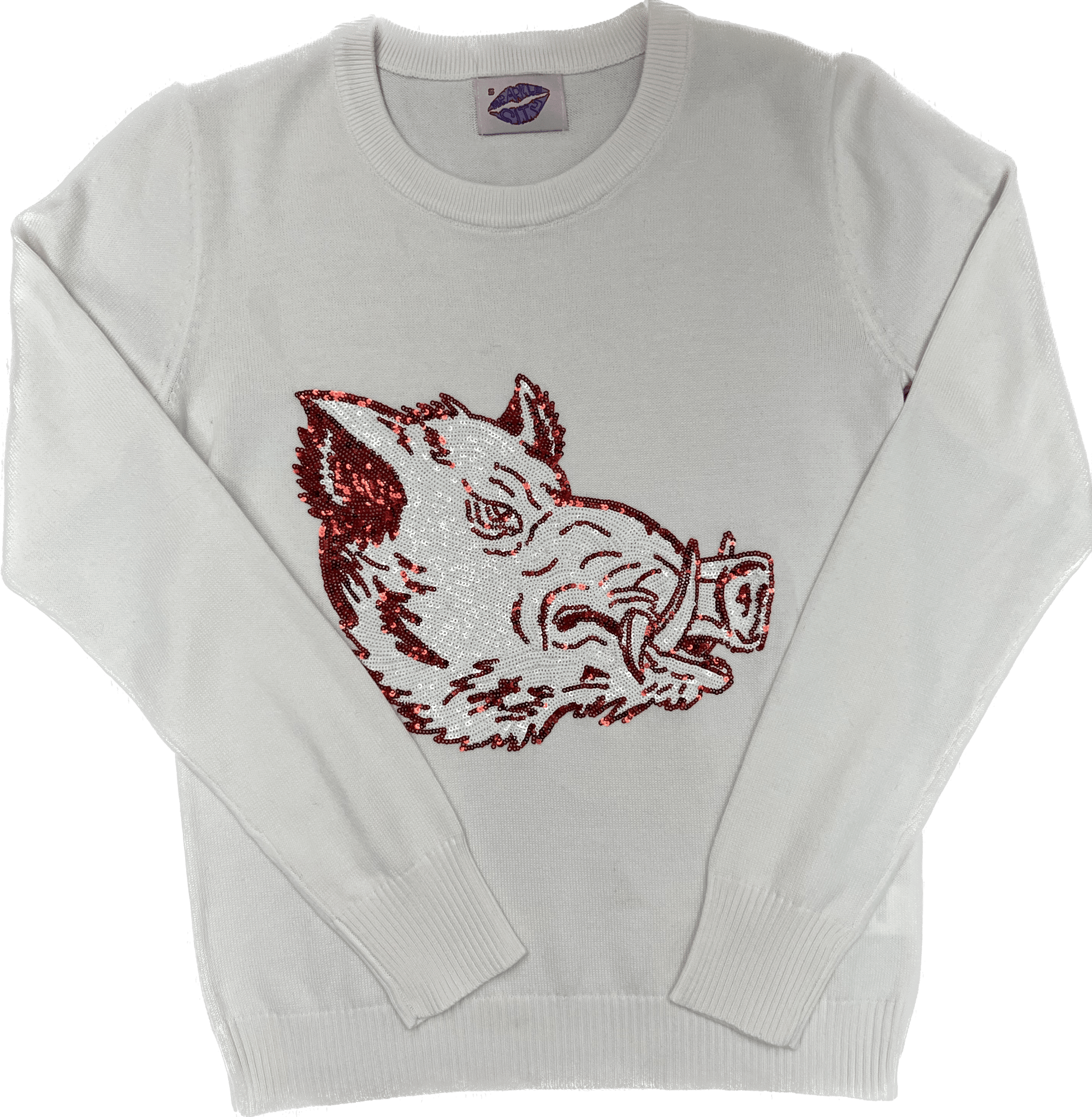 Mega Hog Sweater White - Sparkle City Co