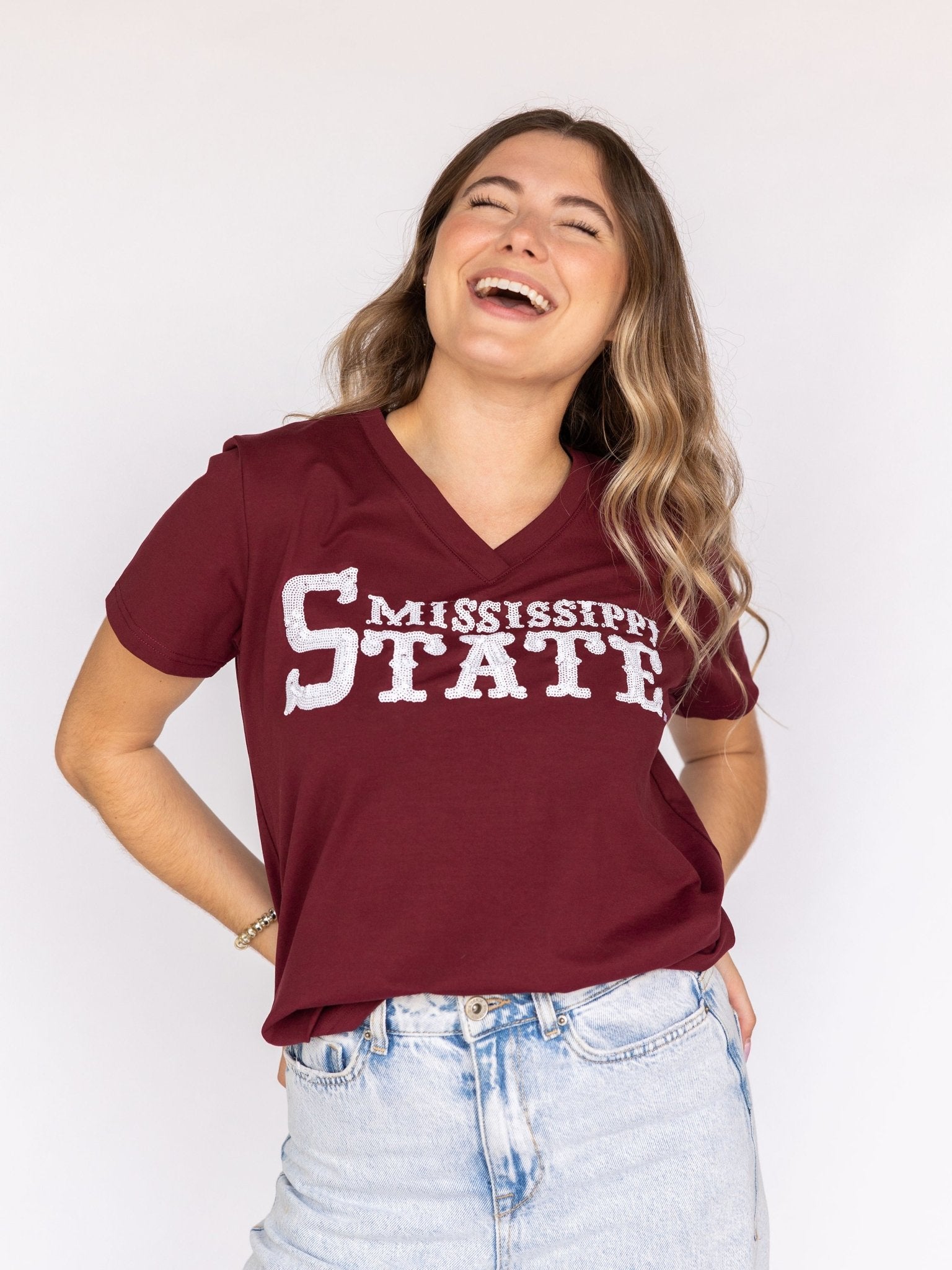 MISSISSIPPI STATE MAROON TEE - Sparkle City Co
