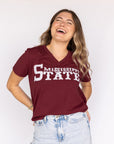 MISSISSIPPI STATE MAROON TEE - Sparkle City Co