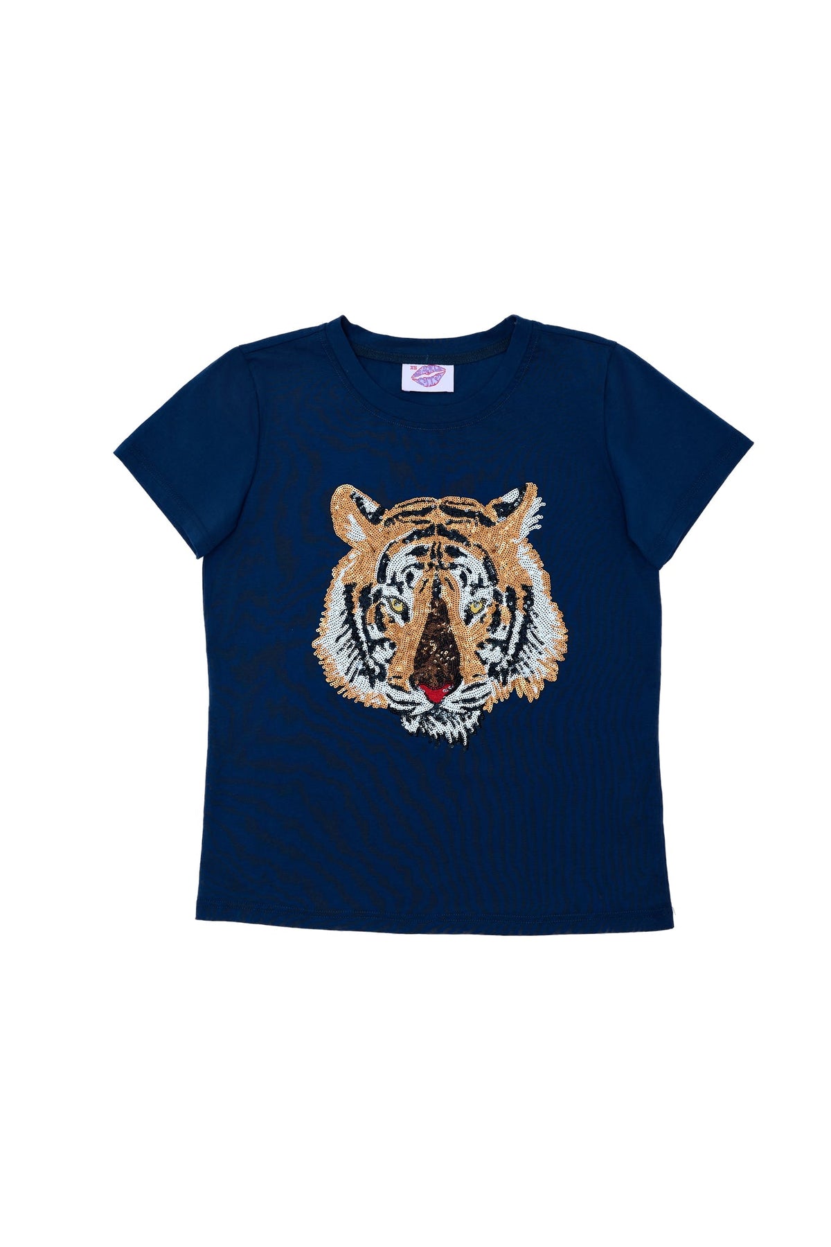 Navy Tiger Head Tee - Sparkle City Co