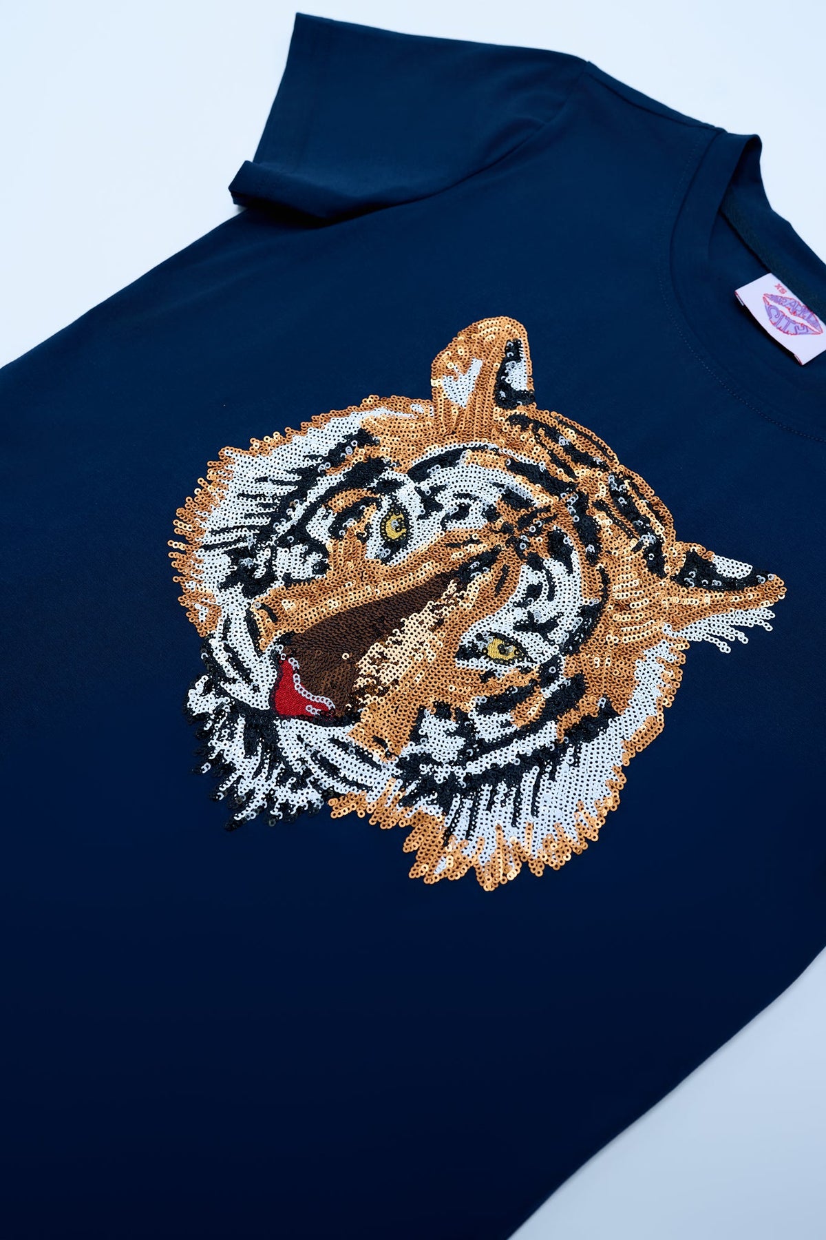 Navy Tiger Head Tee - Sparkle City Co