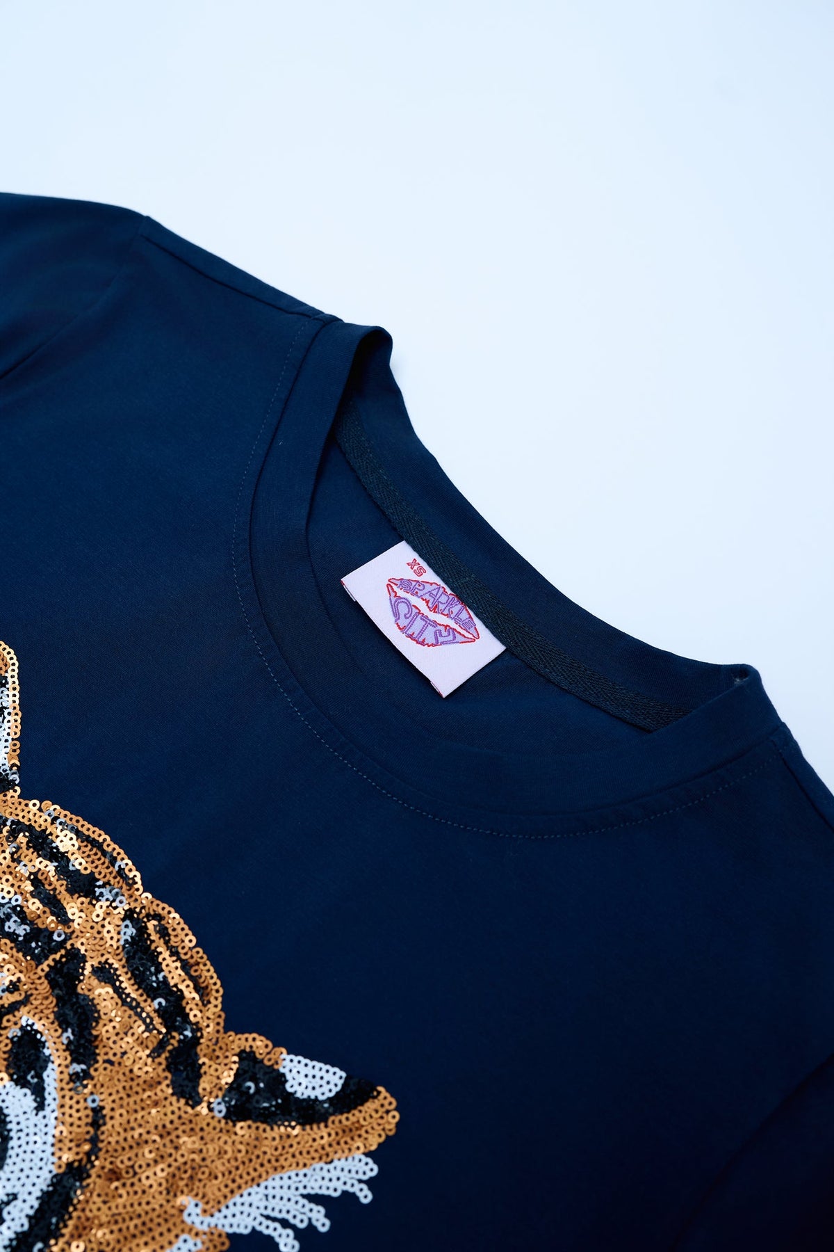 Navy Tiger Head Tee - Sparkle City Co