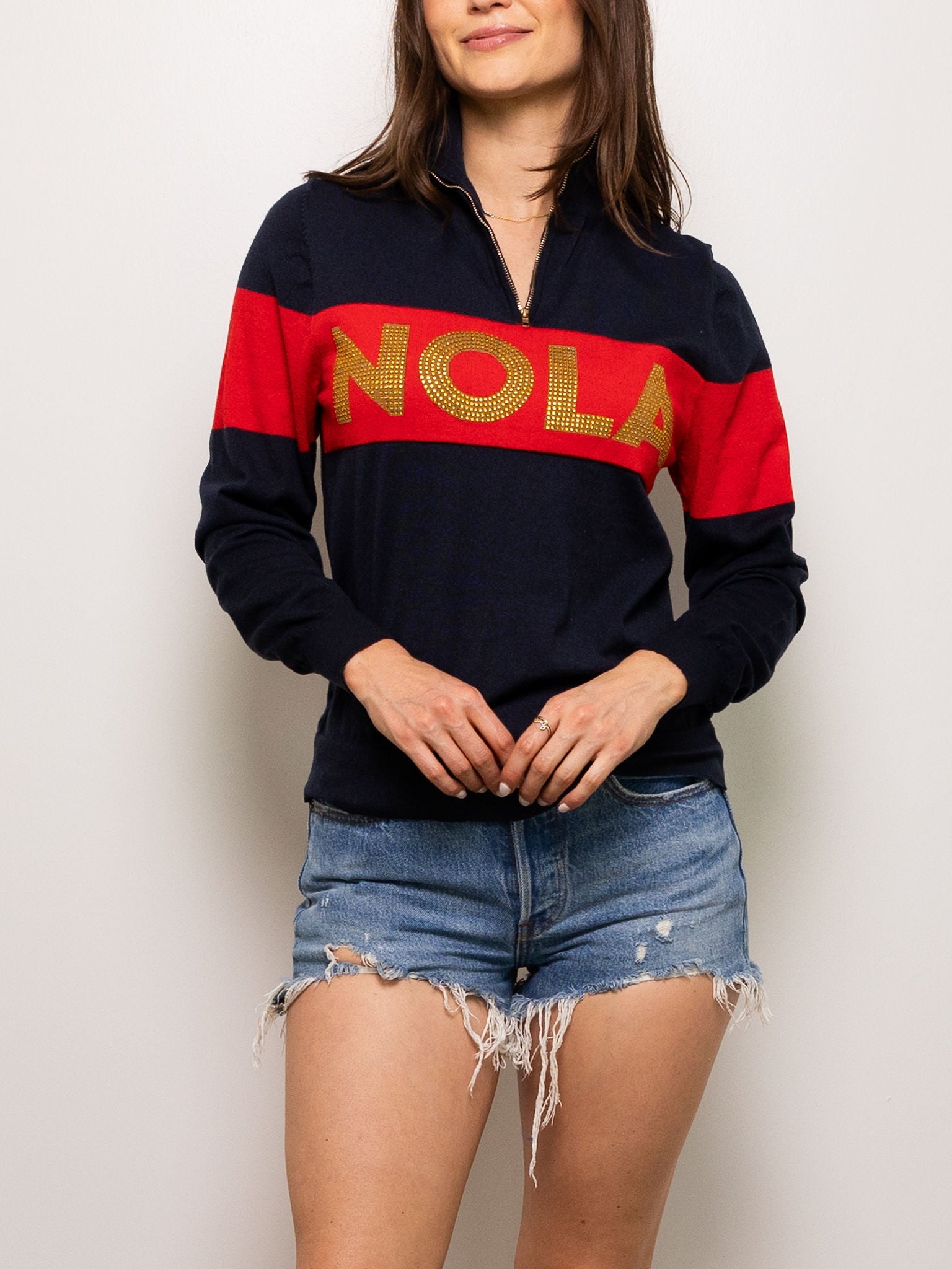 NOLA HALF ZIP SWEATER - Sparkle City Co