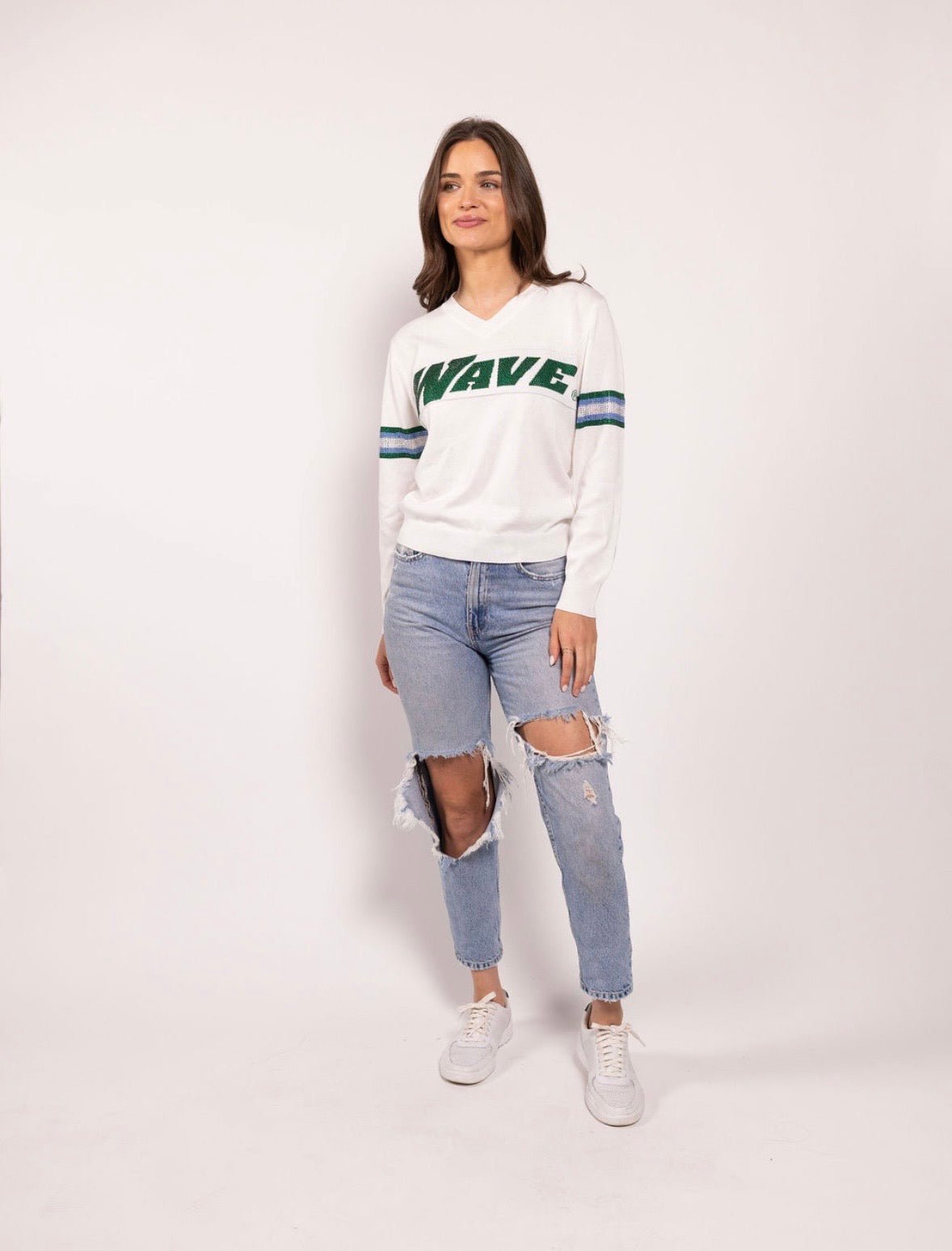 Officially Licensed WAVE White Jersey Sweater - Sparkle City Co