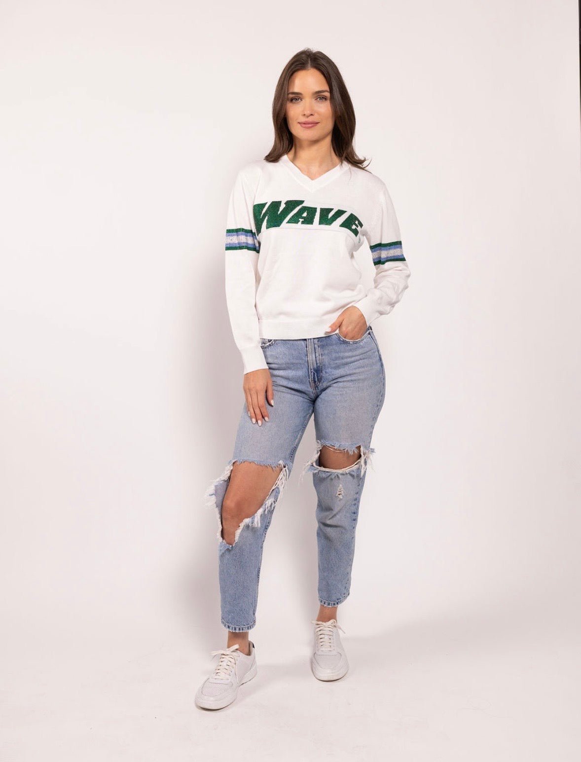 Officially Licensed WAVE White Jersey Sweater - Sparkle City Co