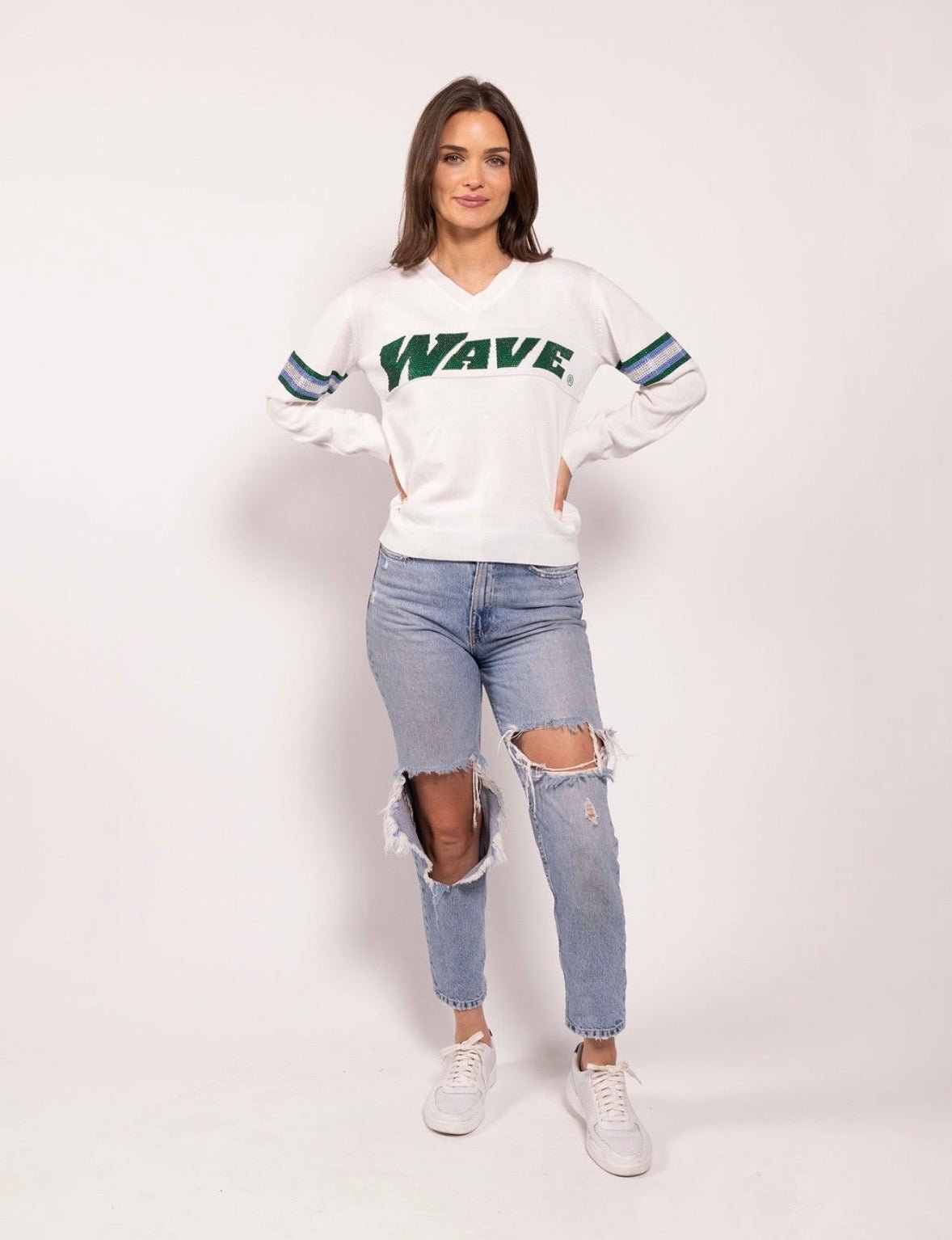 Officially Licensed WAVE White Jersey Sweater - Sparkle City Co