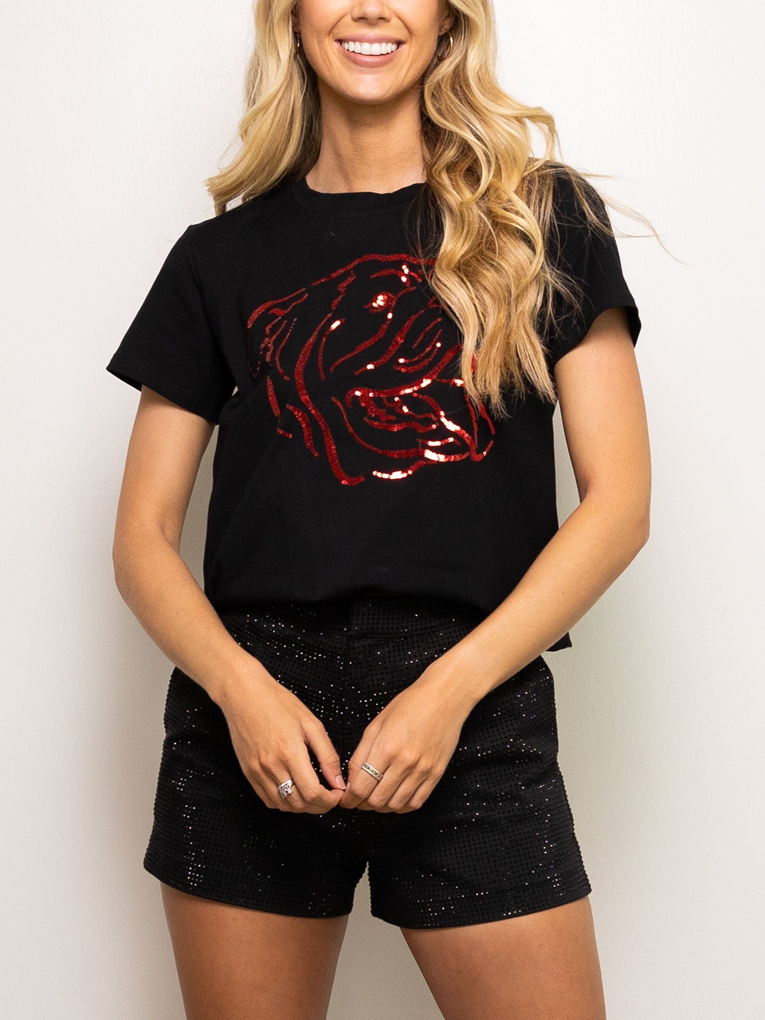 OUTLINE BULLDOG HEAD TEE - Sparkle City Co
