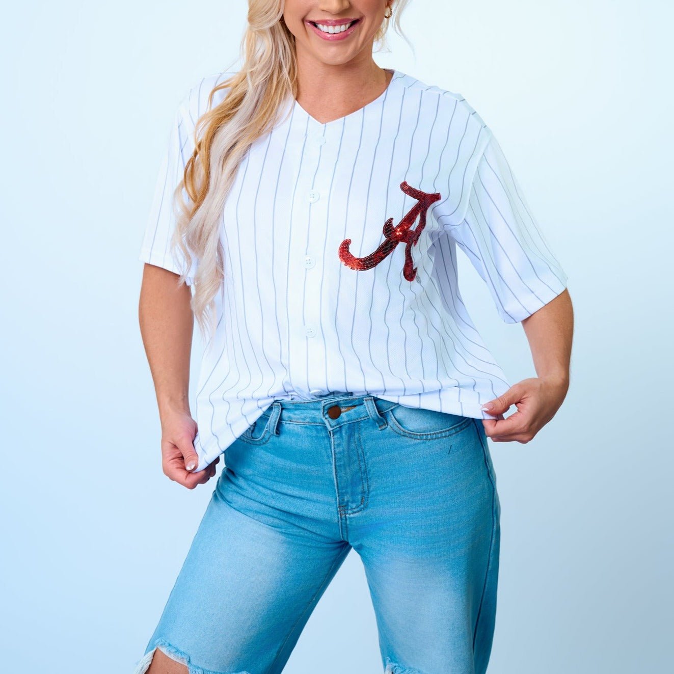 Pinstripe Alabama Baseball uniform - Sparkle City Co