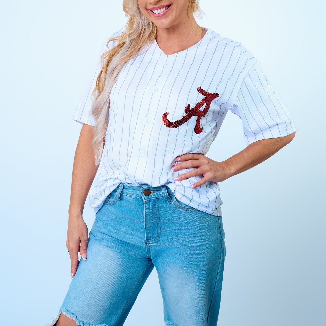 Pinstripe Alabama Baseball uniform - Sparkle City Co