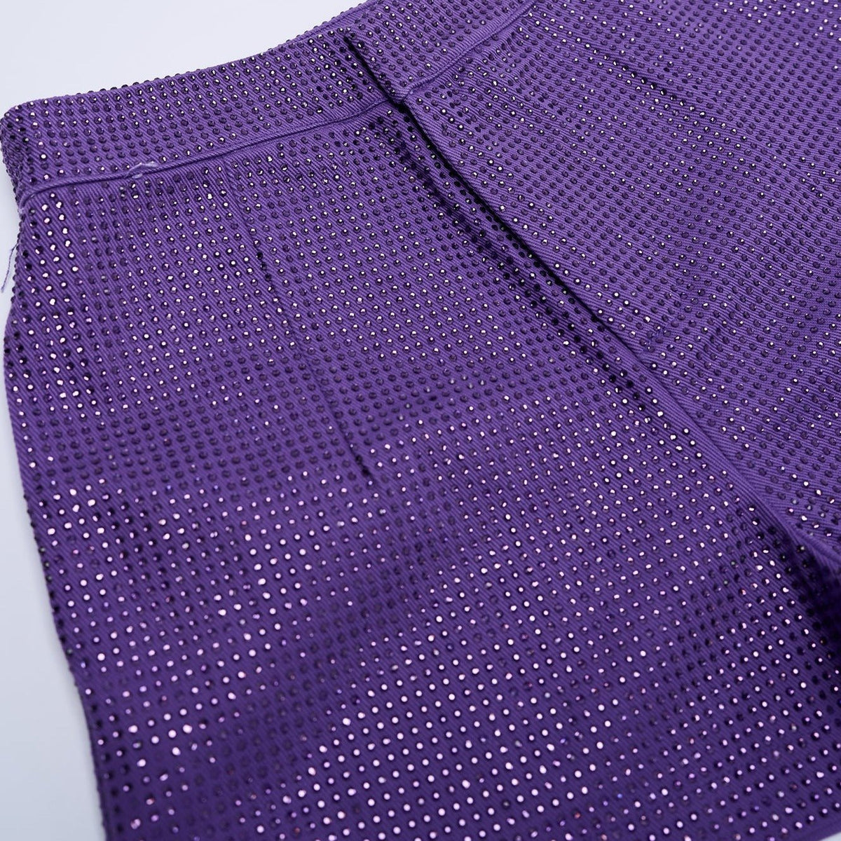 Purple Rhinestone Denim Shorts - Sparkle City Co