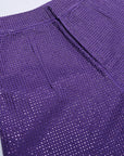 Purple Rhinestone Denim Shorts - Sparkle City Co