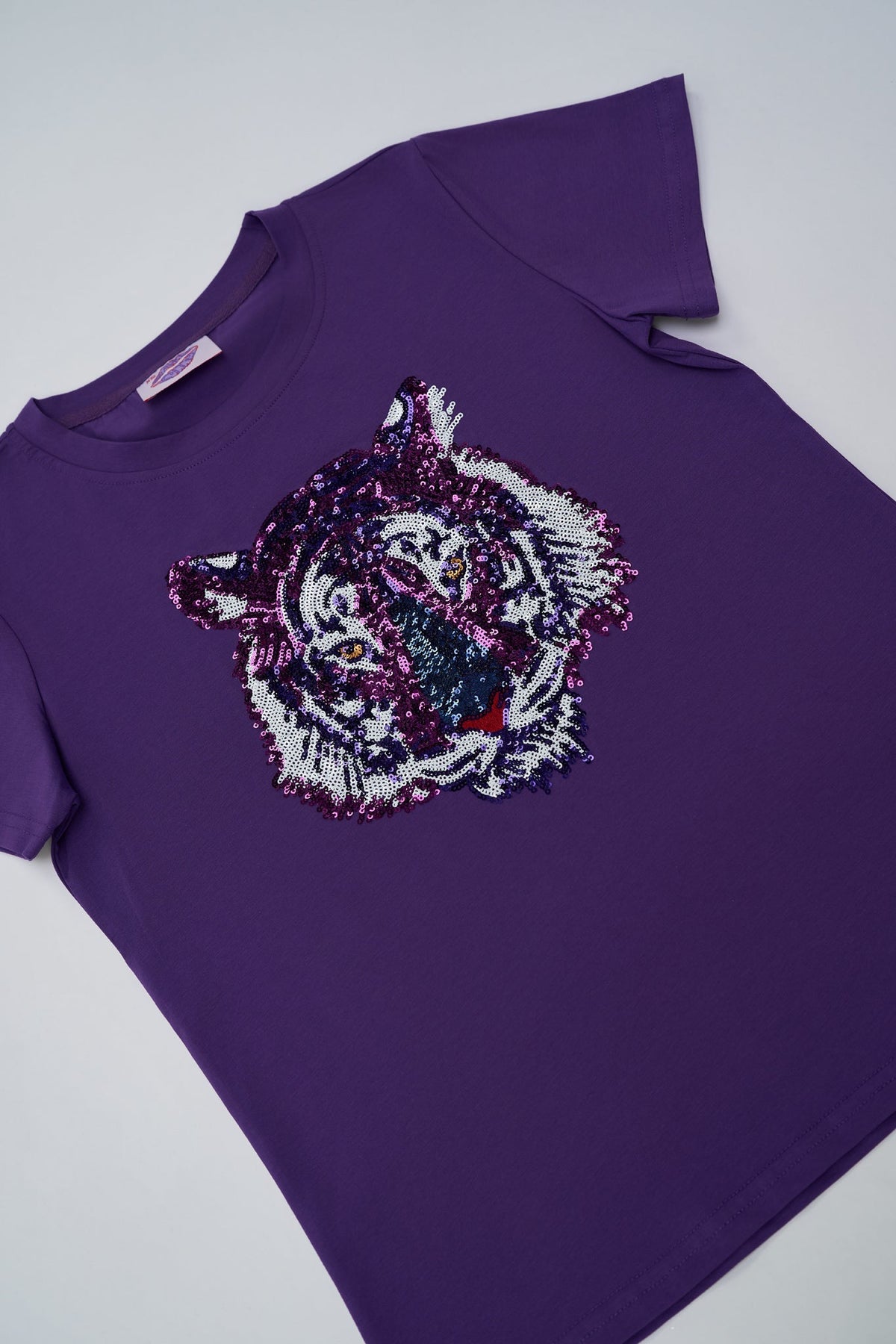 Purple Tiger Head Tee - Sparkle City Co