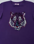 Purple Tiger Head Tee - Sparkle City Co