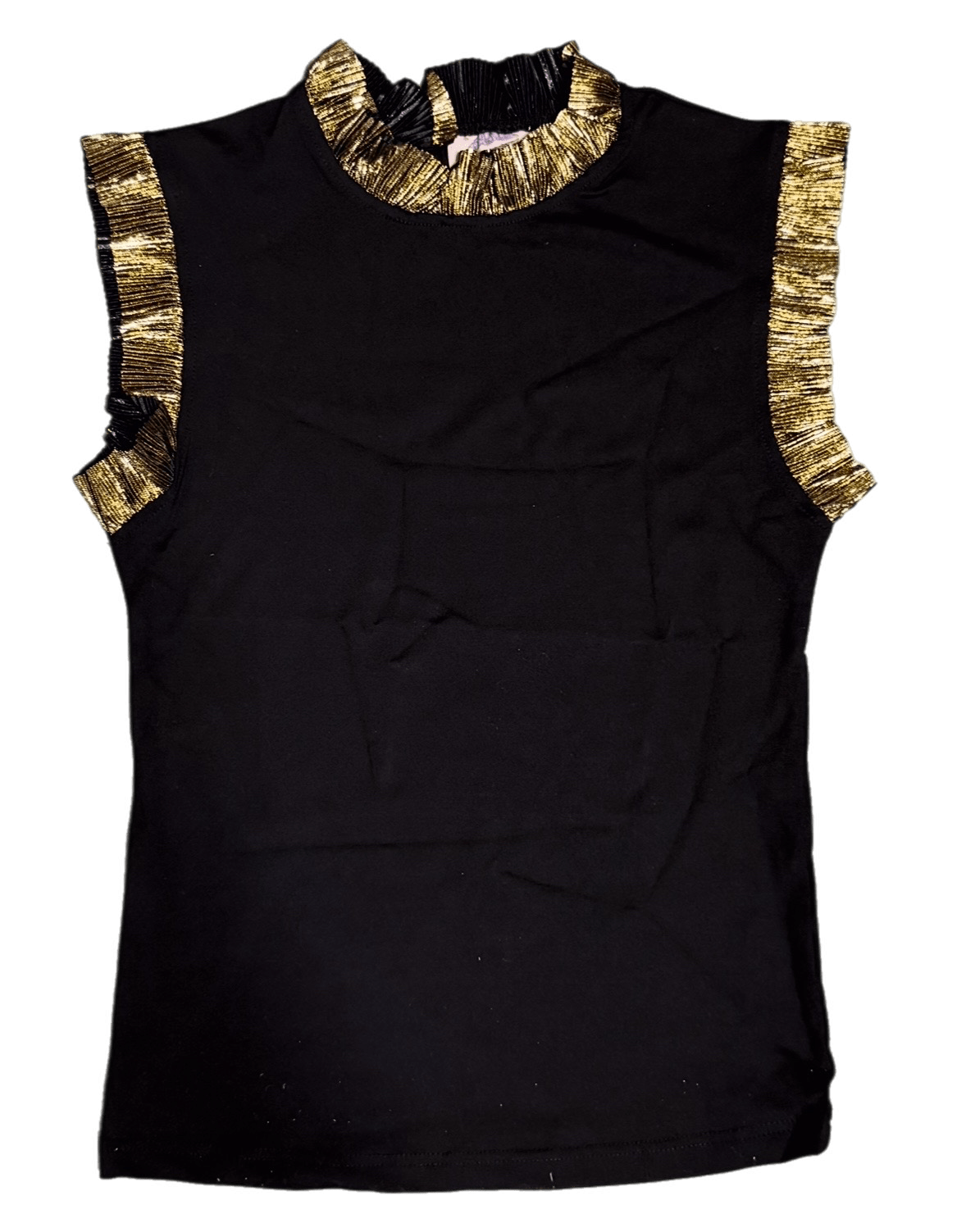Ready to Ruffle Tank - Black & Gold - Sparkle City Co