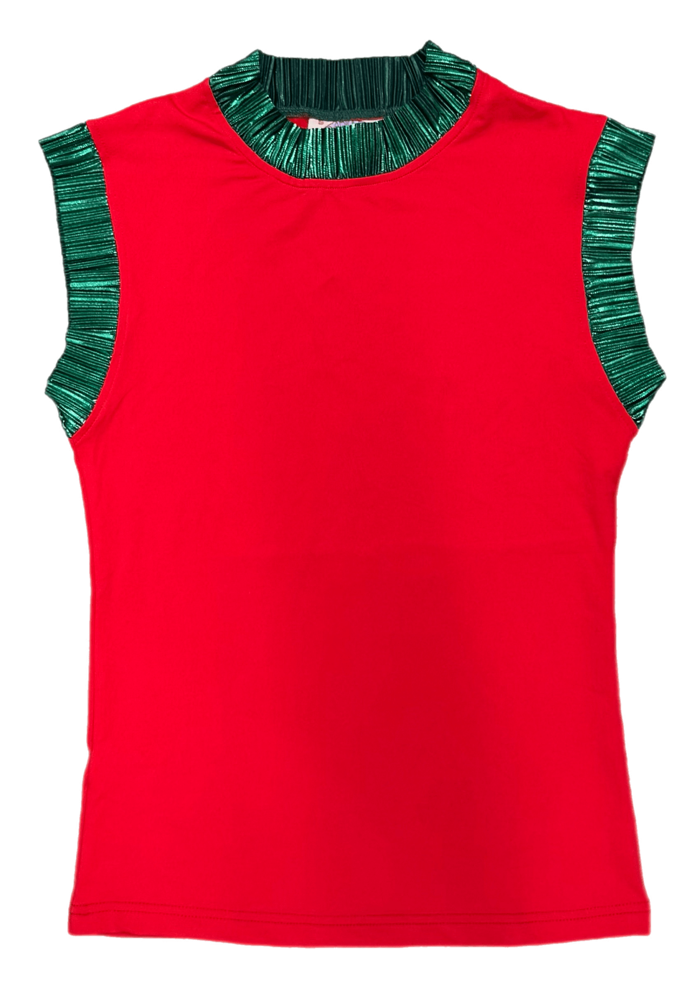 Ready to Ruffle Tank - Red w/ Green - Sparkle City Co