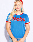 REBS Short Sleeve Sweater - Powder Blue - Sparkle City Co