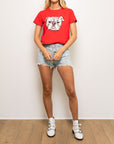 Red Bulldog Head tee - Sparkle City Co