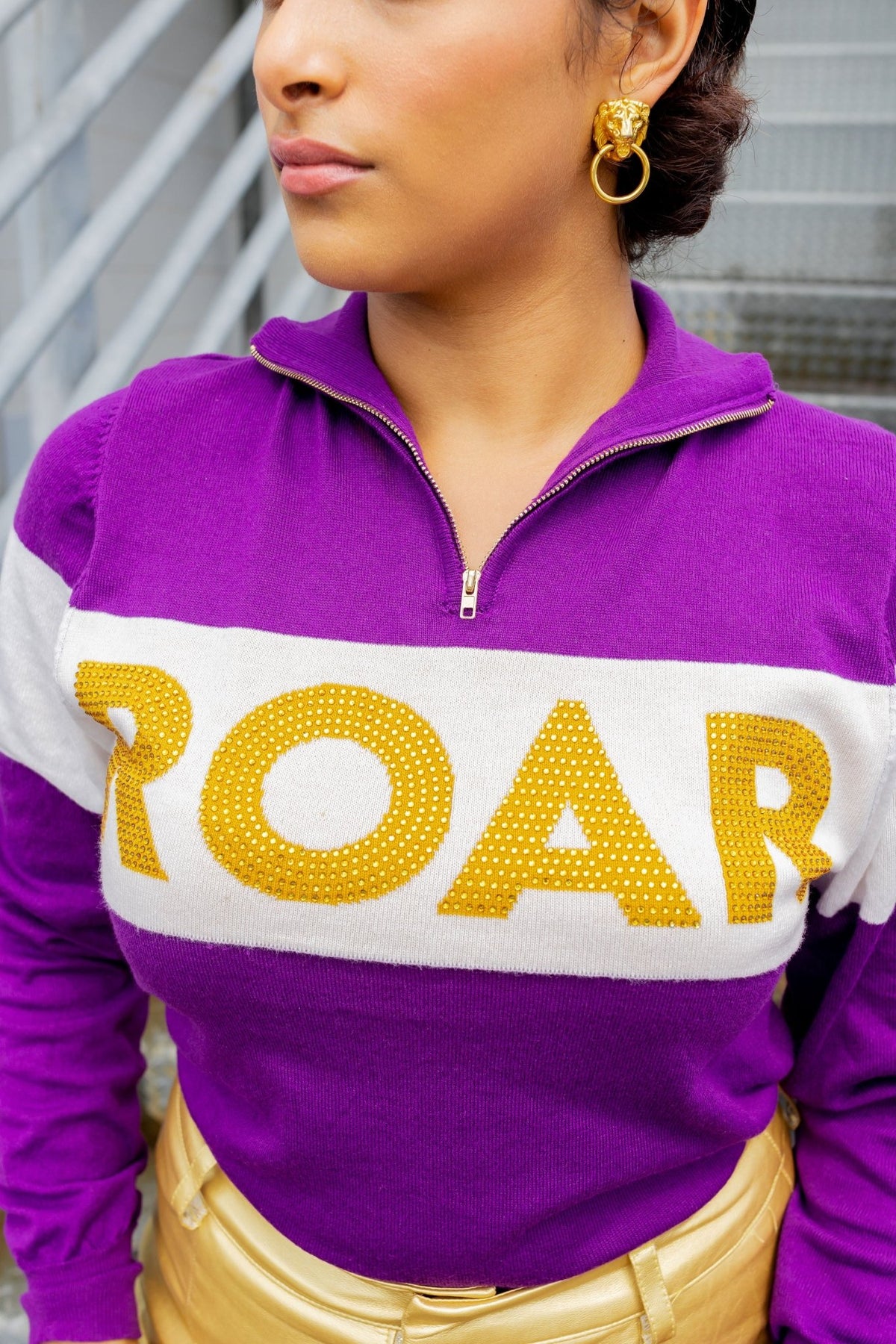 ROAR Half Zip Middy Sweater - Sparkle City Co