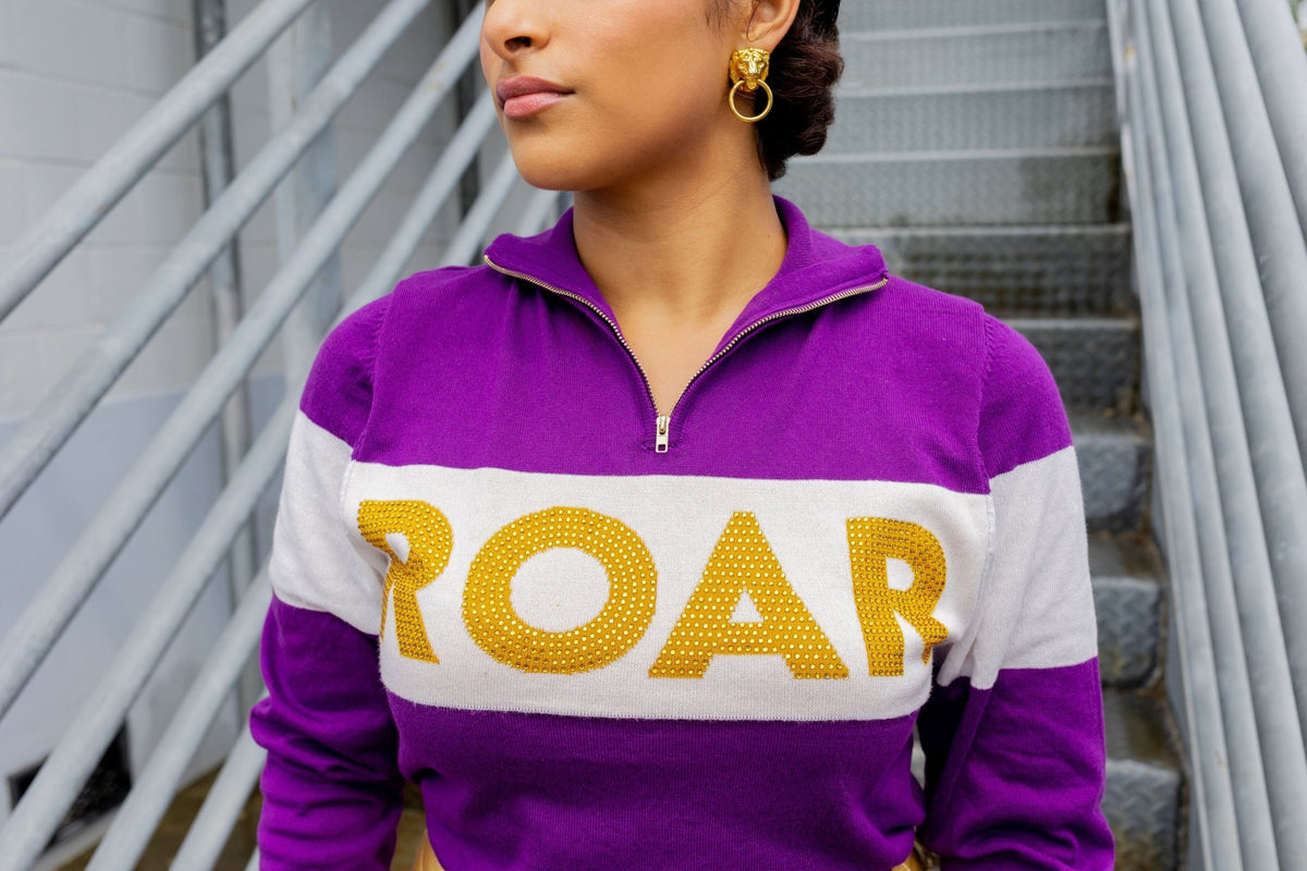 ROAR Half Zip Middy Sweater - Sparkle City Co