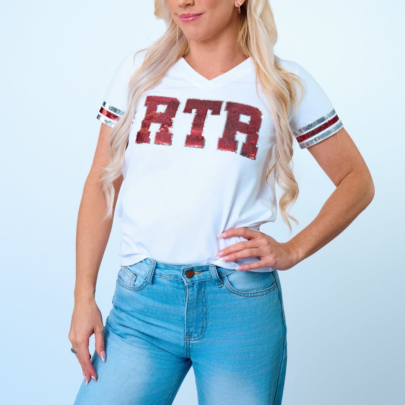 RTR White Jersey Tee - Sparkle City Co