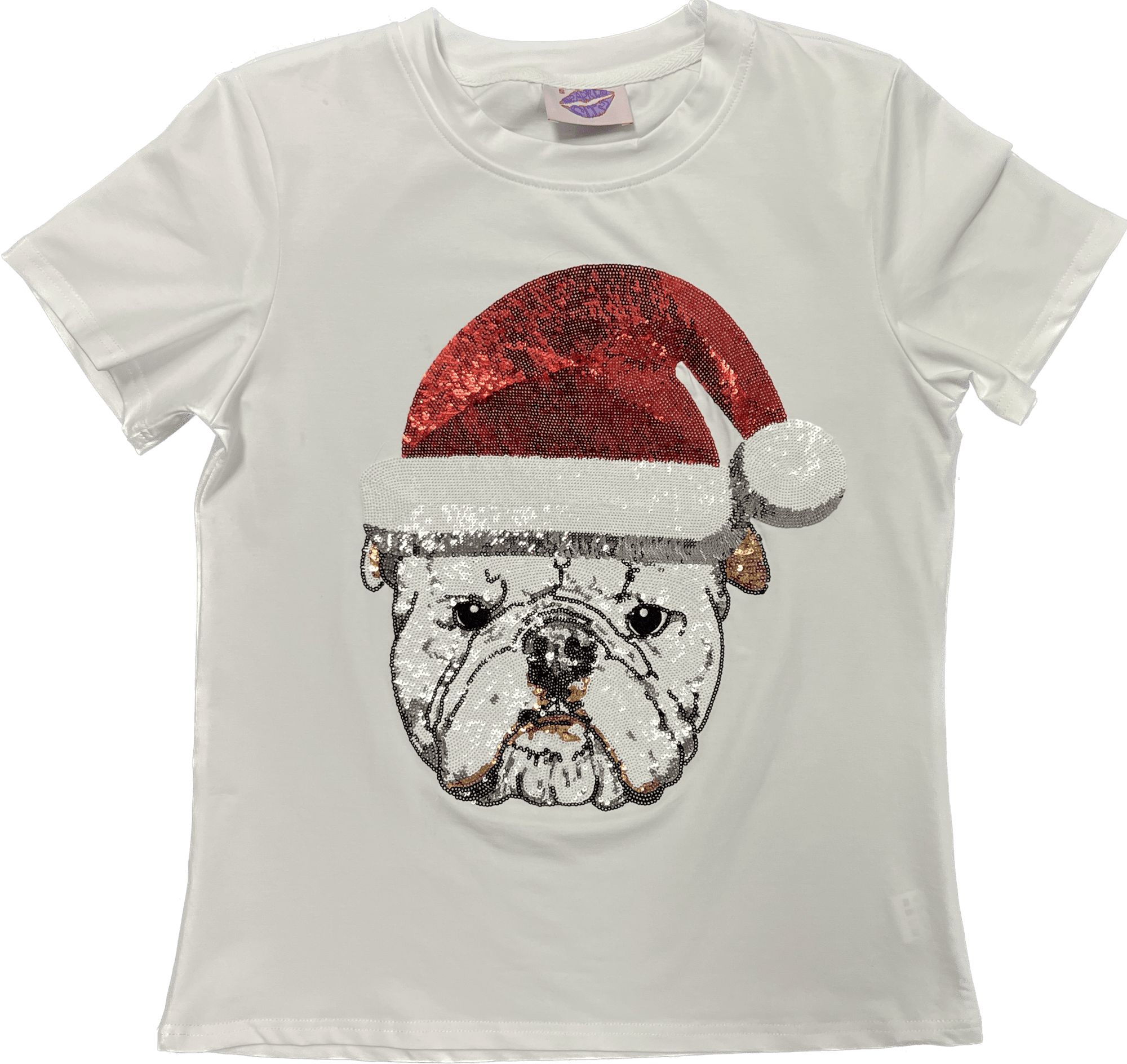 Santa Bulldog Tee - Sparkle City Co