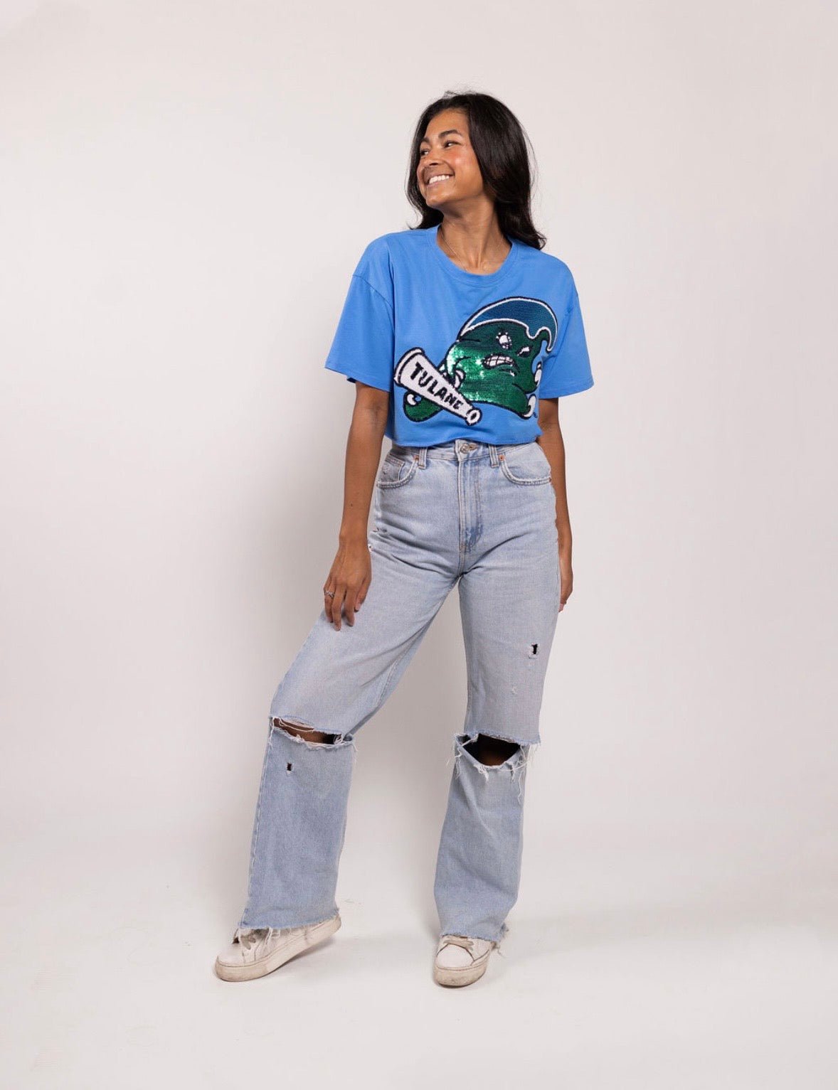 Sequin Angry Wave Crop Top - Sparkle City Co