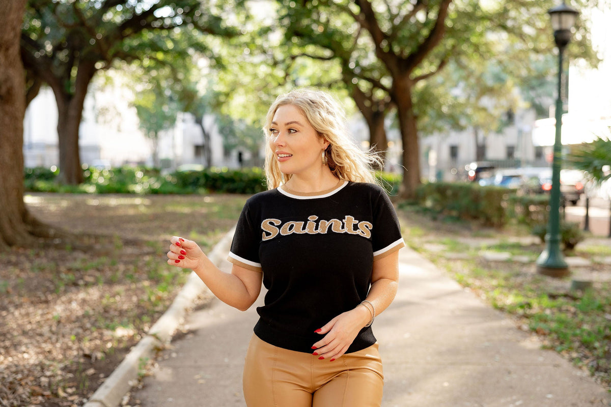 Short Sleeve Saints Sweater - Sparkle City Co