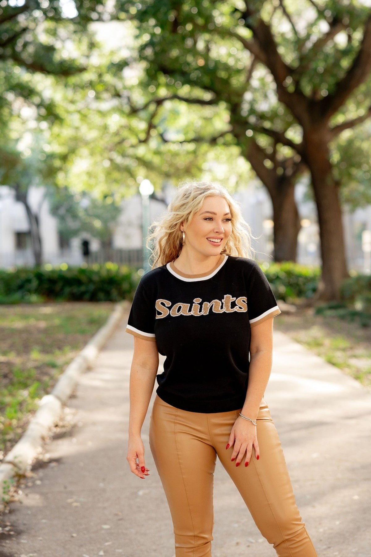 Short Sleeve Saints Sweater - Sparkle City Co