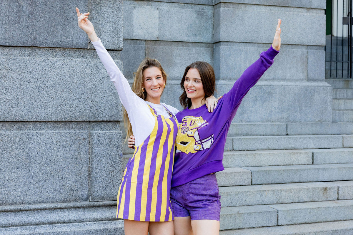 Sparkle Helmet Sweatshirt- LSU - Sparkle City Co