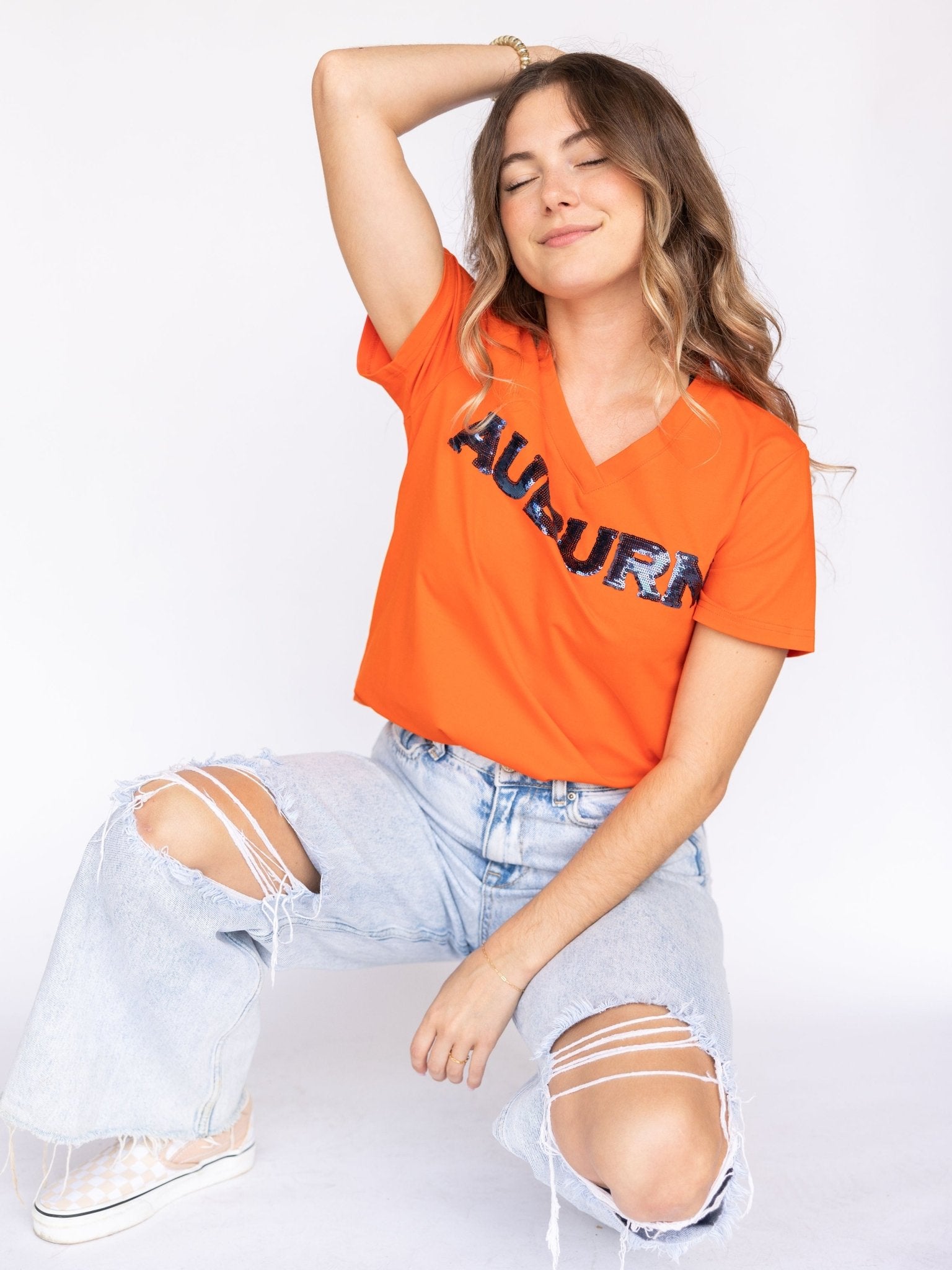 Sparkle Slugger AUBURN Orange Jersey Tee - Sparkle City Co