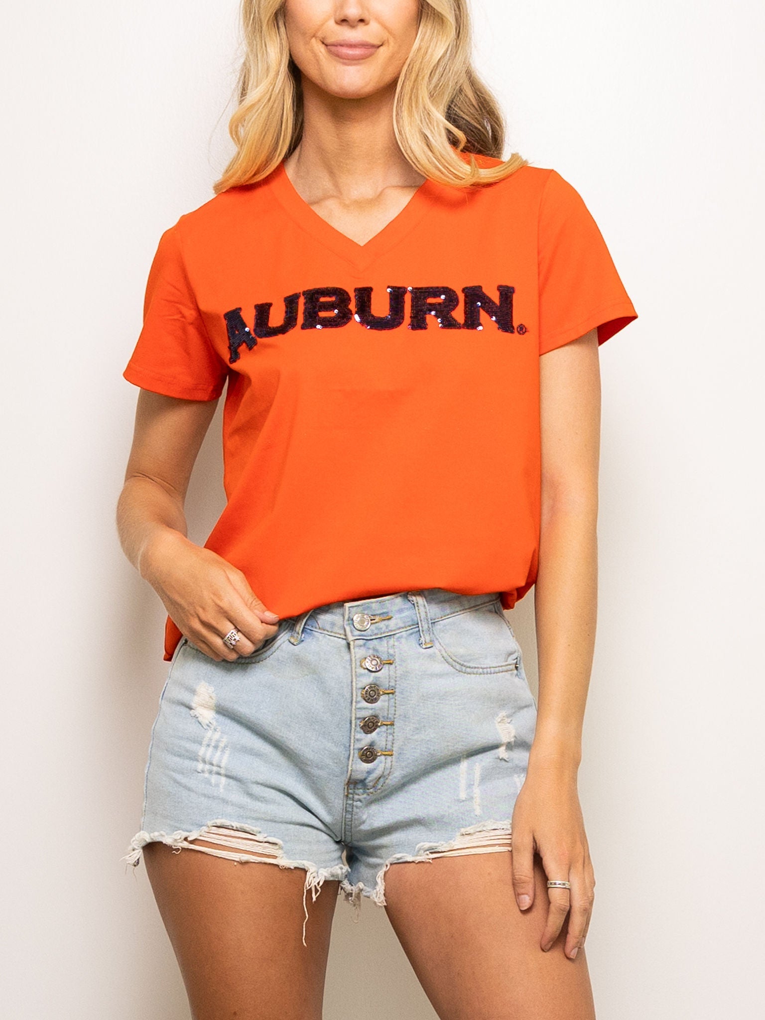 Sparkle Slugger AUBURN Orange Jersey Tee - Sparkle City Co