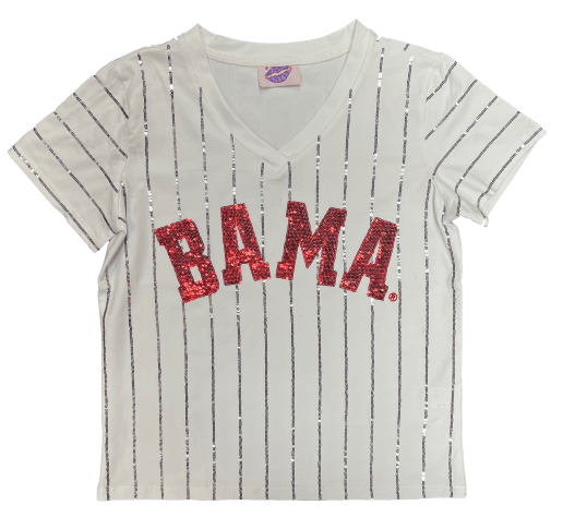 Sparkle Slugger Bama Pinstripe Jersey Tee - Sparkle City Co