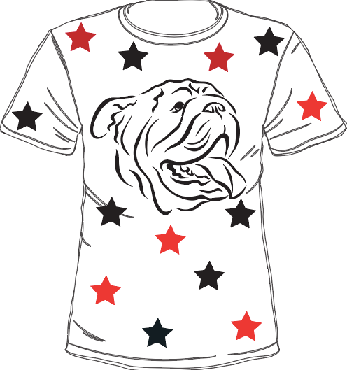 Star Struck Bulldog Outline Tee - Sparkle City Co