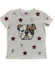 Star Struck Maroon and Silver Bulldog tee - Sparkle City Co
